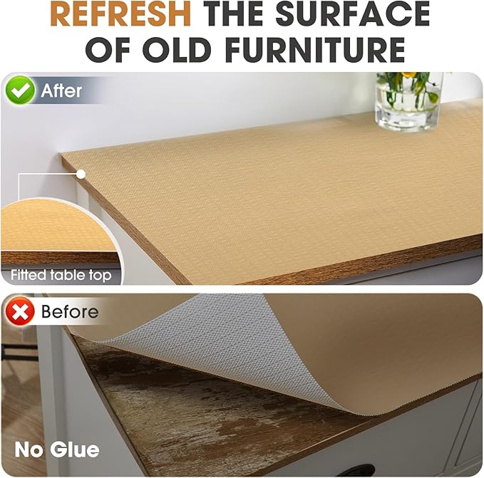 Drawer and Shelf Liner, Non-Slip Kitchen Cabinet Liners Non-Adhesive Thick Strong Grip Waterproof Washable Mats Protect Dresser Shelves Cupboard Bathroom Cabinets, Beige, 24 in X 30 FT