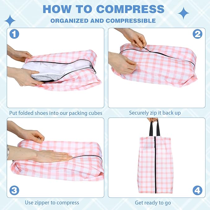Bulyoou 6 Pcs Travel Shoe Bags with Zipper Portable Suitcase Shoe Organizer Packing for Men Women Nylon Multicolor(L,Fresh Color)