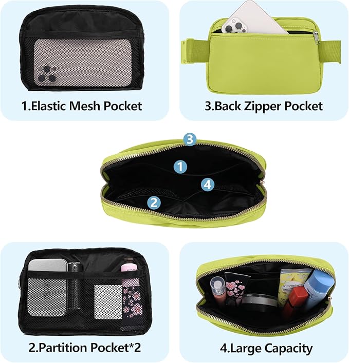 VOROLO Fanny Pack For Women And Men Crossbody Bag Belt Bag with Adjustable Strap Valentines Day Graduation Gifts