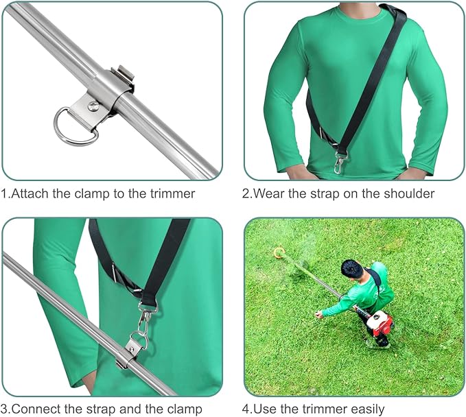 Universal Shoulder Strap Trimmer Strap, Weed Eater Strap, Grass Trimmer Shoulder Strap Compatible with EGO/Greenworks/DEWALT String Trimmers, Leaf Blower, Multi Head System