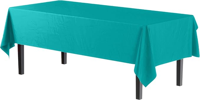 Party Solids Premium Aqua Blue Table Cover, Pack of 12