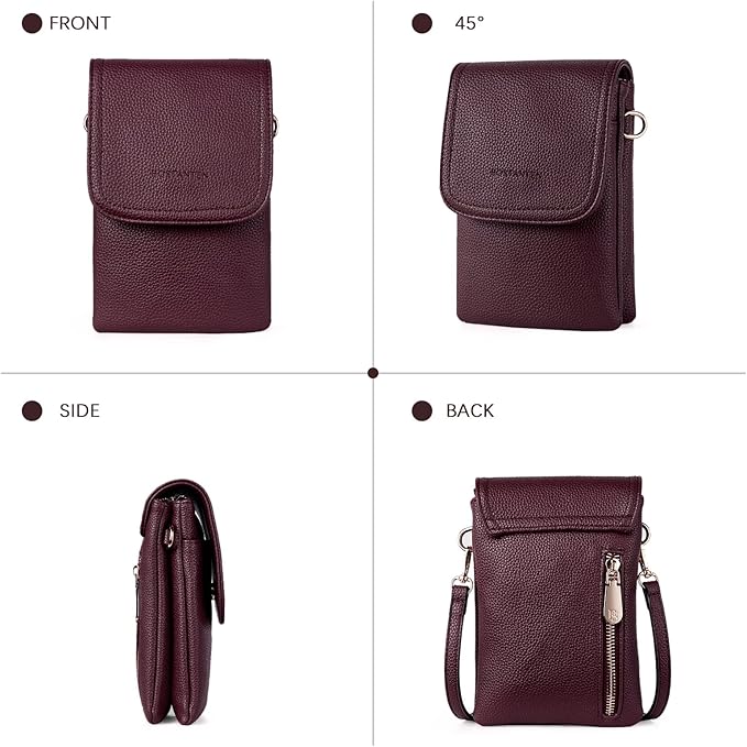 BOSTANTEN Vegan Leather Small Crossbody Bags for Women Designer Cell Phone Bag Wallet Purses Adjustable Strap