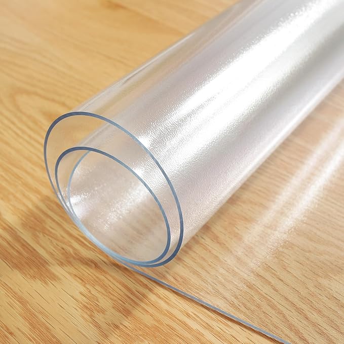 LovePads Frosted Table Cover Protector 44 x 72 Inch, 1.5mm Thick Plastic Table Cover, Table Protector for Dining Room Table, Waterproof Vinyl Tablecloth Table Pad Mat for Kitchen, Writing Desk