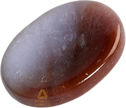 Fancy Agate Worry Stone – Crystal Thumb Worry Stones for Anguish, Stress – Relaxing and Soothing Balance Stones for Meditation, Stress Relief – Healing Stones and Crystals for Men and Women