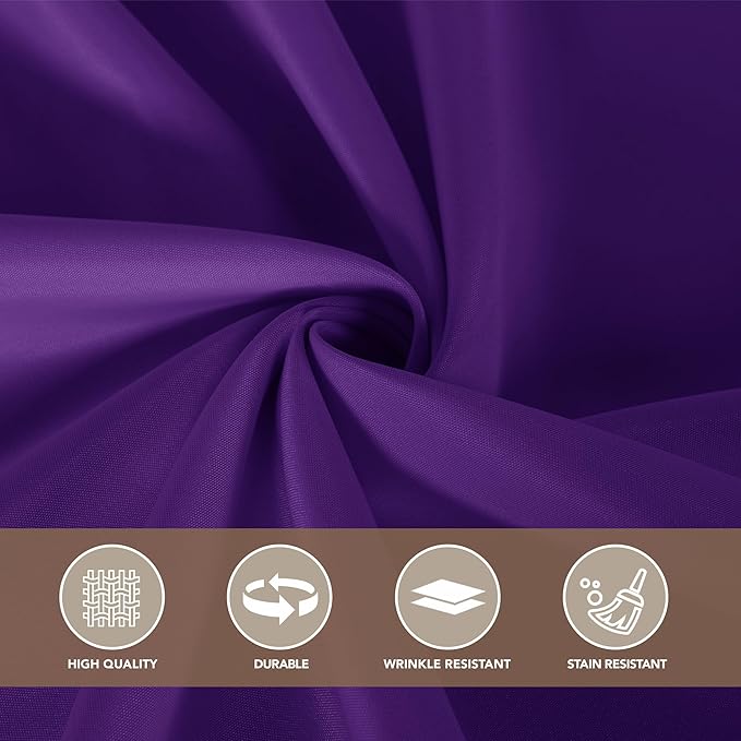 sancua Purple Tablecloths for 6 Foot Rectangle Tables, 8 Pack - Washable Polyester Fabric Table Cloth for Halloween Party, Wedding Birthday, Banquet Reception, 54x108 Inch