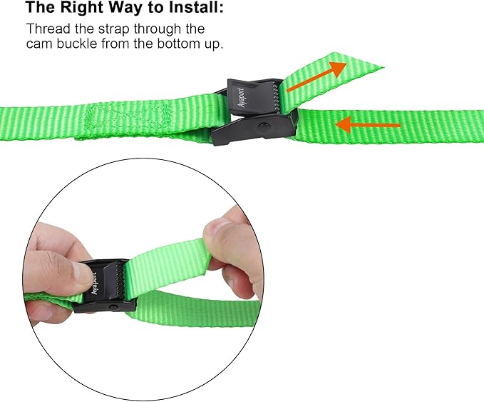 Ayaport Lashing Straps with Buckles Adjustable Cam Buckle Tie Down Cinch Strap for Packing