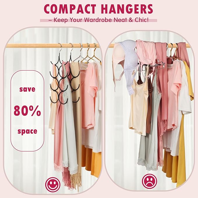 DOIOWN Tank Top Hanger, 4 Pack Space Saving Hangers, Bra Camisole Hanger, Small Closet Organizers and Storage for Dorm & Apartment, Holds Camisoles, Bras, Scarves, Ties, Belts