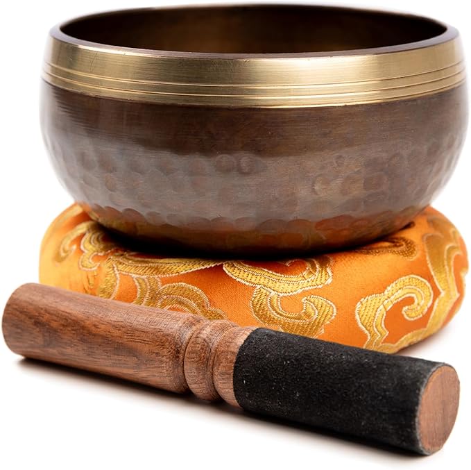 Tibetan Singing Bowl Set Brass - Master Healing Grade - Authentic Handcrafted Sound Bowl by Himalayan Bazaar