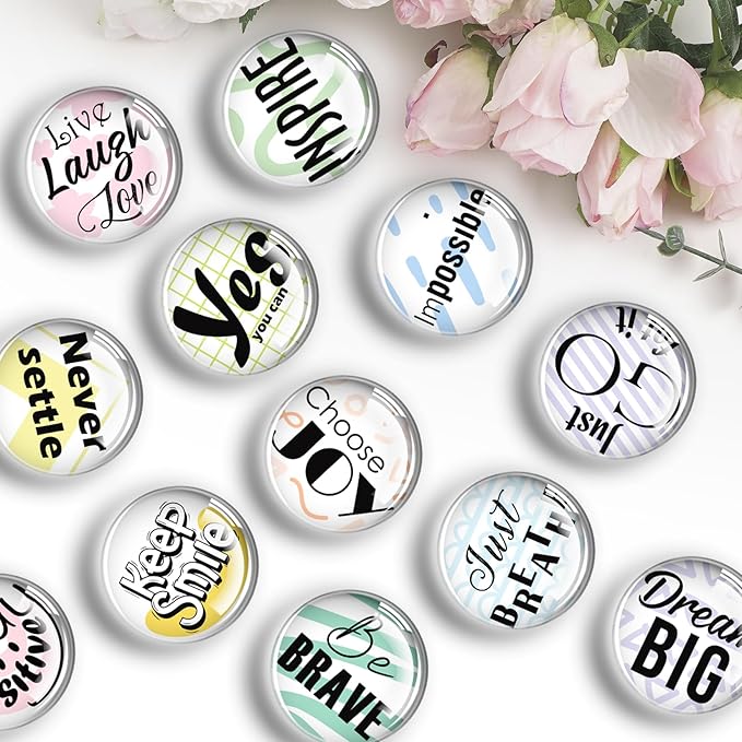 FINDMAG 12 Pcs Fridge Magnets, Refrigerator Magnets Cute, Fun Magnet Decorative for Whiteboard, Picture, Inspirational Fridge Magnet for Kitchen, Locker Magnets for Office, Cubicle, Map