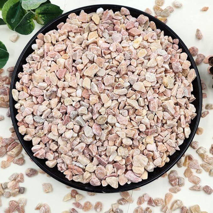YISZM 2LB Succulent and Cactus Gravel Pebbles, 1/5 Inch Natural Decorative Polished Stones, River Rocks for Plants, Vases, Aquariums, Terrariums, and Outdoor Gardening, Peach