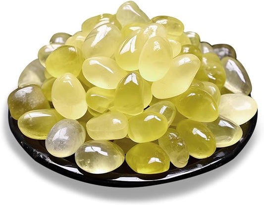 Polished Citrine Crystals Quartz - 72 Pcs, 0.5" 10 oz Handpicked Tumbled Gemstones Rocks Jasper, Pebbles for Reiki, Chakra, Healing and Decoration