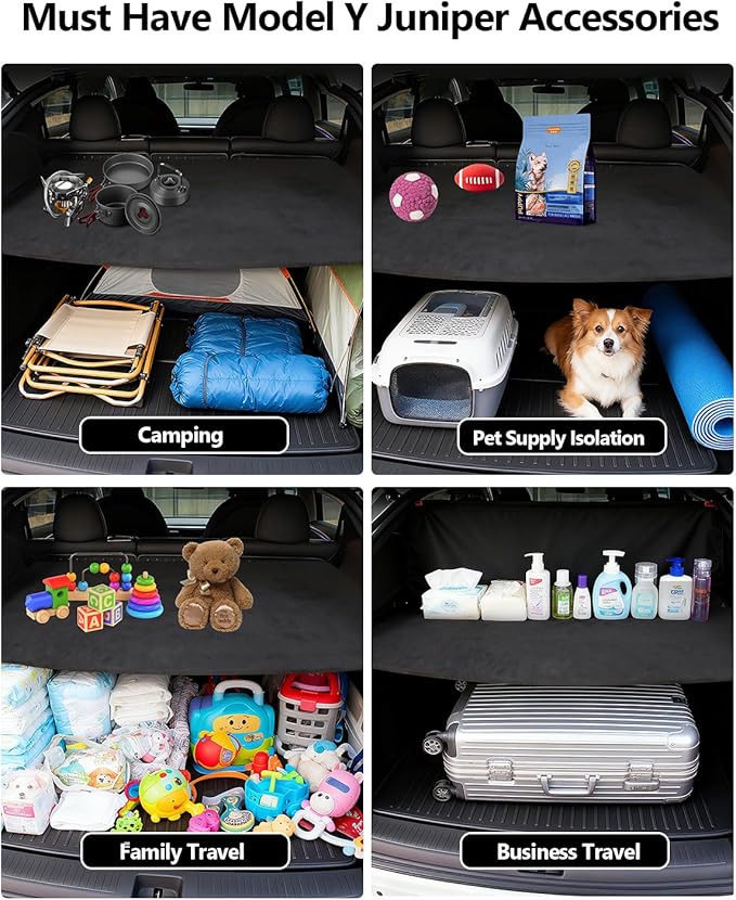 cybtkcar for Tesla Trunk Cargo Cover Model Y Juniper 2025 2026 Trunk Storage Board Model Y Accessories Storage Dividers Layered Partition Board Shield Shade Anti-Spy Luggage Privacy
