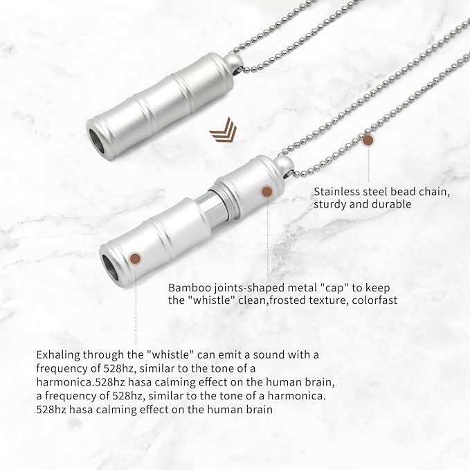 528 hz Meditation Necklace | Breathing Necklace | Frequency Healing Devices | Calm Mindfulness Tool | 528 hz Whistle | Relaxation,Stress Reduction and Concentration by Adjusting The Breathing