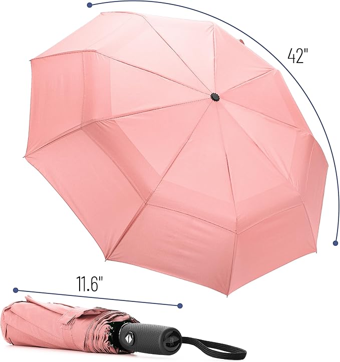 Mr. Pen- Windproof Travel Umbrella, Small Water-Resistant Automatic Folding Umbrella for Rain and Sun, Light, Compact and Portable for Women & Men, Fits Car & Backpack