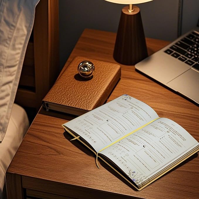 Gratitude Journal with 6 Inspirational Stickers and Pencil, Daily Reflection Journal for More Happiness, Mindfulness & Affirmation, Self Care Journals for Women & Men,Orange