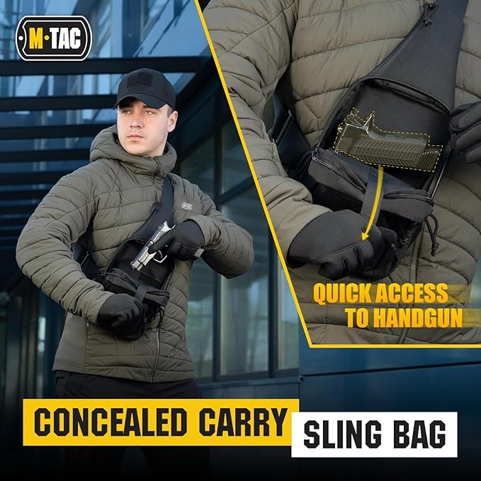 M-Tac CCW Sling Bag for Men & Women - EDC Shoulder Bag Tactical - Crossbody Concealed Carry Bag - Mens Chest Pack