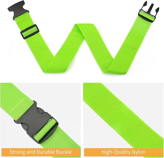 BILIONE 4 Pack Luggage Straps 79" Long Belts Keep Suitcase Secure While Traveling, TSA Approved Add a Bag Premium Accessory for Travel Bag Closure (4PCS Orange)