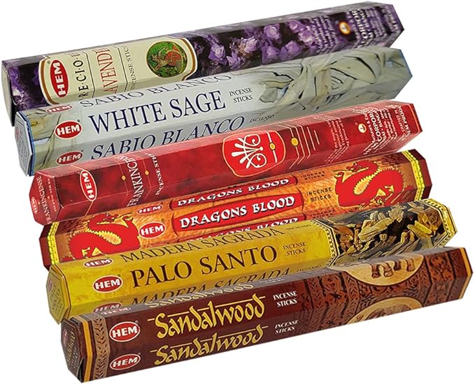 Hem Incense Sticks Variety Pack #30 and Incense Stick Holder Bundle with 6 Classic Fragrances