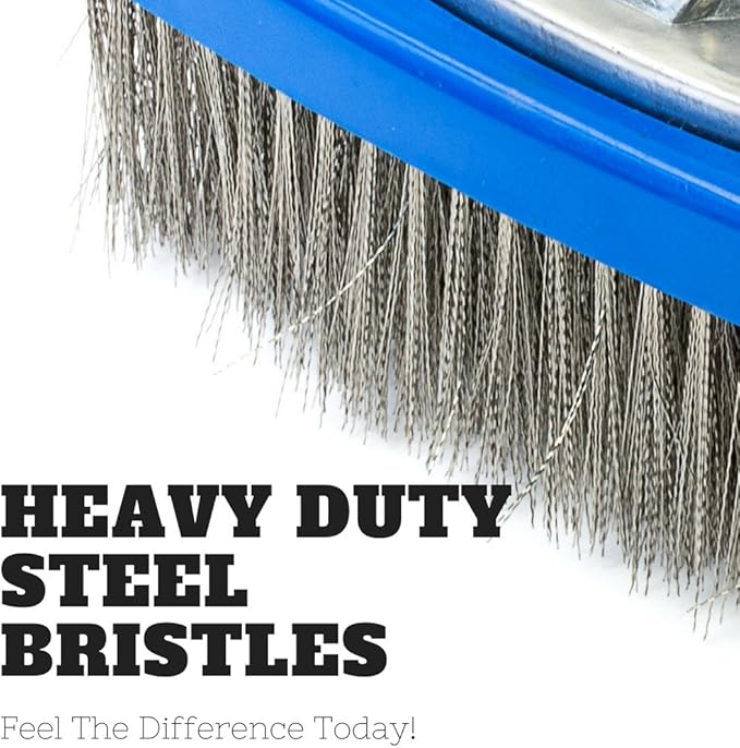 Aquatix Pro Heavy Duty 5" Pool Brush, Durable Stainless Steel Bristles, Aluminium Handle, Tackles & Cleans Stubborn Stains in Swimming Pools, Steps, Walls, Tiles, Best for Concrete & Gunite Surfaces