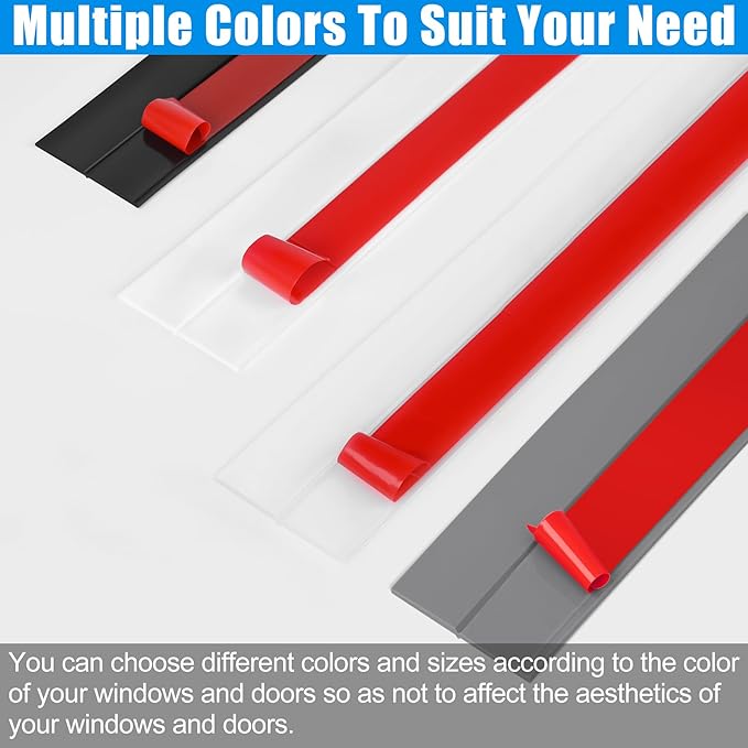 Draft Seal Tape for Doors and Windows 2 in x 20 Ft Silicone Weather Stripping Extra Thick 2mm Door Seal Strip with Strong Adhesive Draft Insulation Stopper Side Seal - Gray