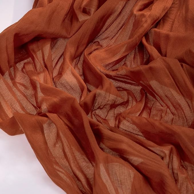 Socomi 6pcs Terracotta Summer Cheesecloth Table Runner Boho Rustic Gauze 120 inch 10FT Cheese Cloth Sheer Runner for Wedding Party Baby Shower Birthday Home Decor Holiday Decorations