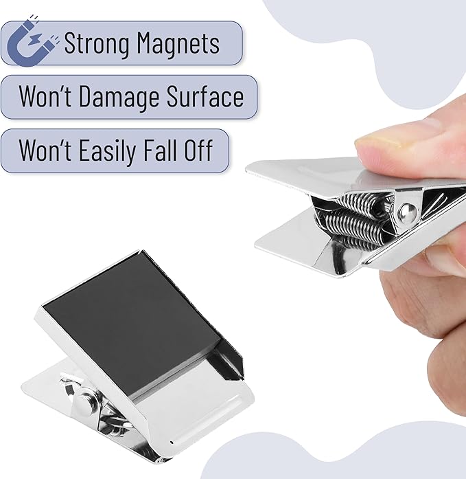 Mr. Pen- Magnetic Clips, 12 Pack, 1.2", Silver, Metal Magnetic Clips for Refrigerator