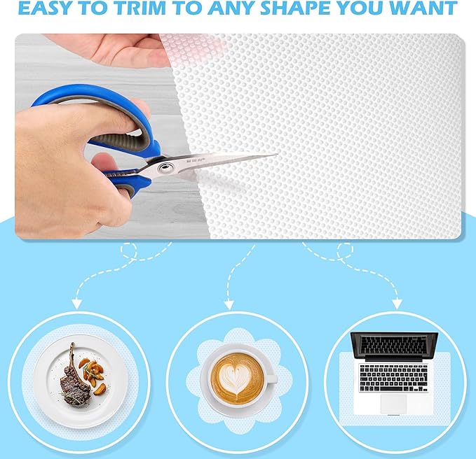 MooiFun Drawer Liners, Waterproof Shelf Liner, Anti-Slip Non-Adhesive BPA Free Kitchen Cupboard Cabinet Liner Refridge Fridge Mats Sink Protector Strong Durable for Home (Clear/11.8in x 10Ft)