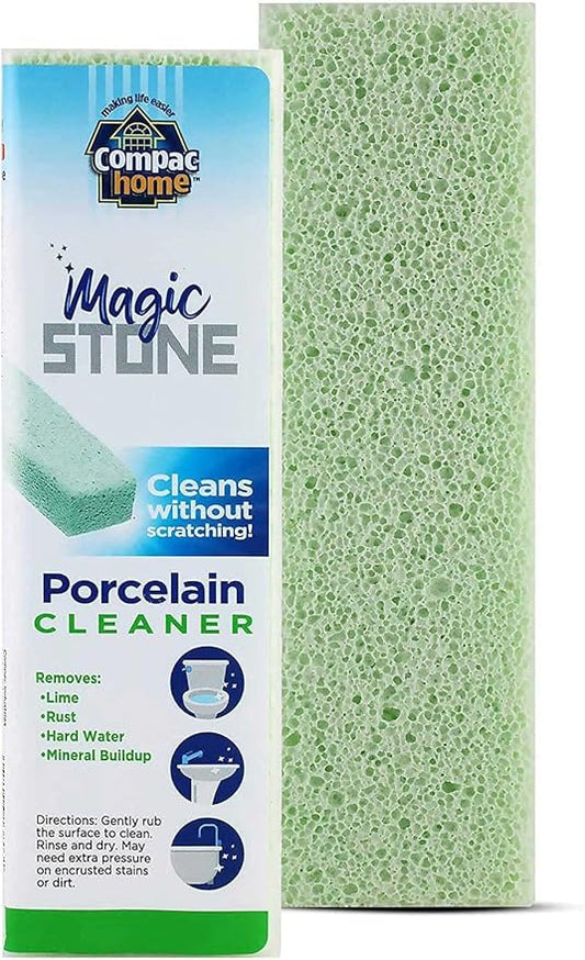 Compac Home Magic-Stone Porcelain Cleaning Stick - Toilet Bowl Cleaner, Handy Toilet Cleaner Easily Scrubs/Removes Stubborn Lime Stains from Porcelain or Bathroom Fixtures, 2 Count