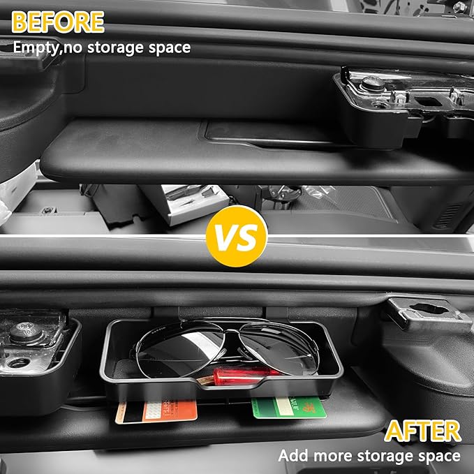 Sun Visor Sunglass Holder for 2021 2022 2023 2024 2025 2026 Ford Bronco 2/4 Door, Card Storage Box Sunglasses Glasses Holder, Sun Visor Organizer Interior Accessories