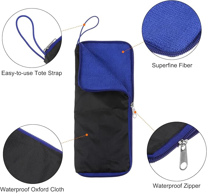 HARFINGTON Wet Umbrellas Bag Superfine Fiber Reversible Umbrellas Sleeve Cover Portable Waterproof Case for Storage Carry Travel Home Outdoor