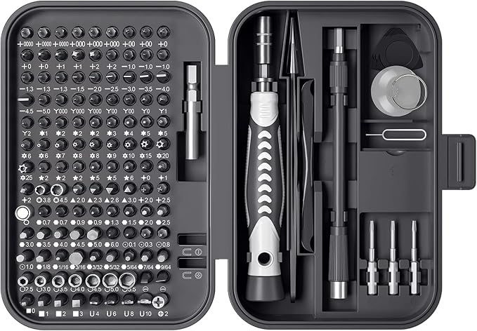 Screwdriver Set - Precision Screwdriver Bit Sets, Mini Hex Phillips Torx Slotted Screwdriver Bit Set with Tool Box, Ideal for Electronics, Laptop, iPhone, Jewelers and More (130-IN-Black)
