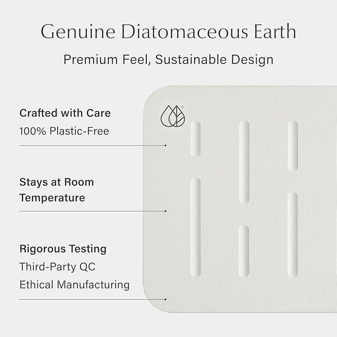 Dorai Home Bath Stone Mat 23.6"x15.4" – Luxury Diatomite Stone Mat, Quick-Dry, Non-Slip, Rain Sandstone