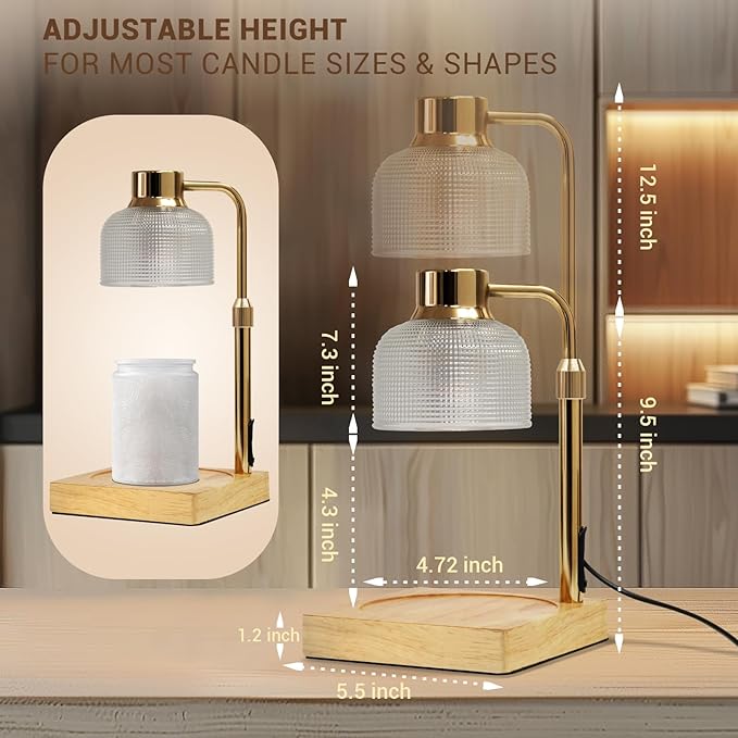 KLL Candle Warmer Lamp with Timer: Christmas Gifts for Women, Birthday Gifts for Women Mom Friend Sister - House Warming Gift New Home Decor - Wax Melt Warmer for Jar Candles with 2 Bulbs