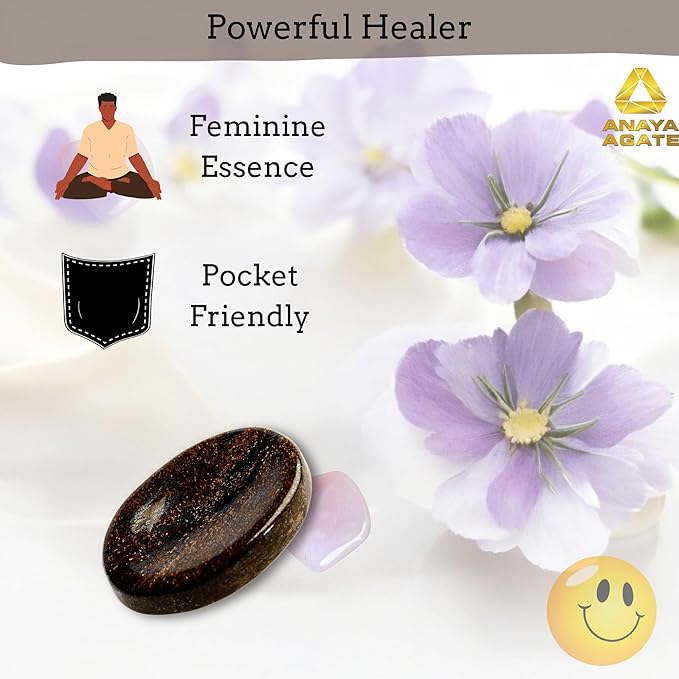 Bronzite Worry Stones – Crystal Thumb Worry Stone for Anguish, Stress – Relaxing & Soothing Balance Stones for Meditation, Relief – Healing Stones & Crystals for Men, Women