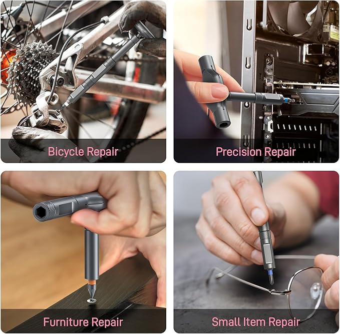 Professional 42 in 1 Magnetic Screwdriver Tool Kit Multi Functional Precision Bits for PC, Camera, Smartphone, Furniture, Bike – Ideal for Electronics & Home Repairs Pink