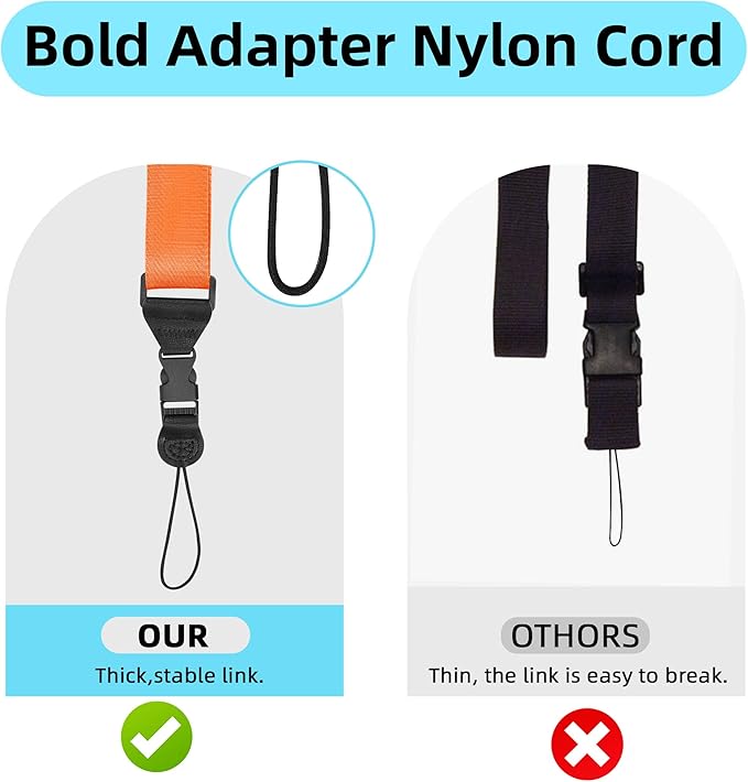 Adjustable Shoulder Strap: Comfortable iPad Strap Nylon Neck Lanyard for iPad/Samsung Tablet Case, Camera Binocular Crossbody Laptop Luggage Bag (Orange)