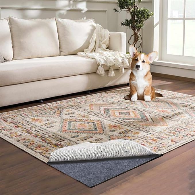 Waterproof Rug Pad, 2x3 ft Area Rug Non-Slip Carpet Pad, Non-Slip Rug Pads for All Floors and Finishes, Felt Pad for Hardwood Floors, Keeps Carpets in Place Soft and Safe