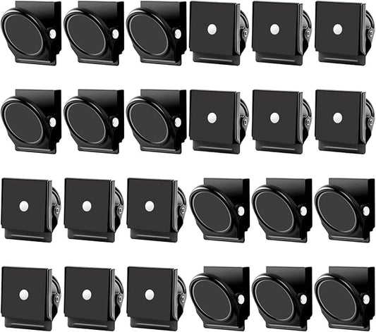 Grtard 24 Pack Magnetic Clips, Black Magnet Clips, Cute Magnetic Clip Heavy Duty, Magnets Clip for Fridge, Strong Refrigerator Magnets for Whiteboard, Locker, Photo Display, Note List