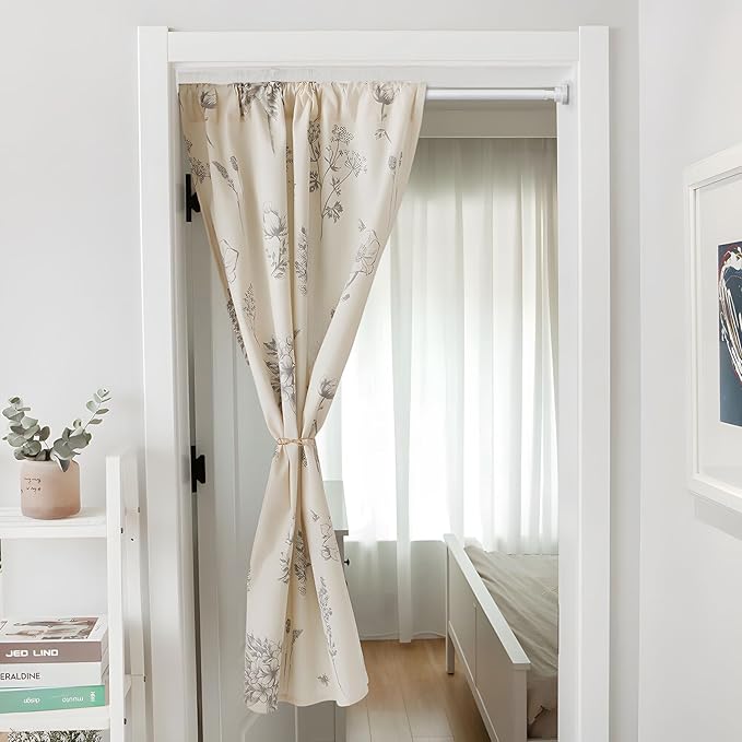 AIZESI White Tension Curtain Rod No Drilling 28-50Inch-2PCS,Spring Tension Rod Non-Slip,Bathroom Shower Rod Non-Rust,Adjusatable Tension Rod For Windows Doorway Curtains