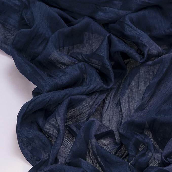 Socomi 10pcs Navy Blue Summer Cheesecloth Table Runner Boho Rustic Gauze 120 inch 10FT Cheese Cloth Sheer Runner for Wedding Party Baby Shower Birthday Home Decor Holiday Decorations