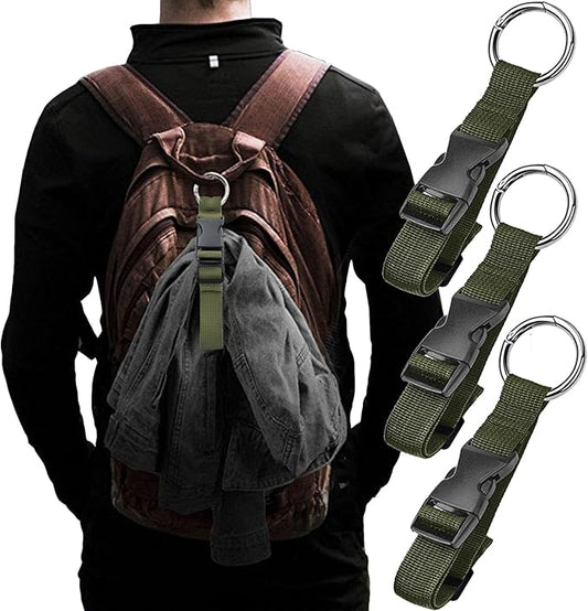 3PCS Add a Bag Luggage Strap Jacket Gripper, Luggage Straps Carry-on Baggage Suitcase Straps Belts Travel Accessories,Carry Your Extra Bags(Army Green)