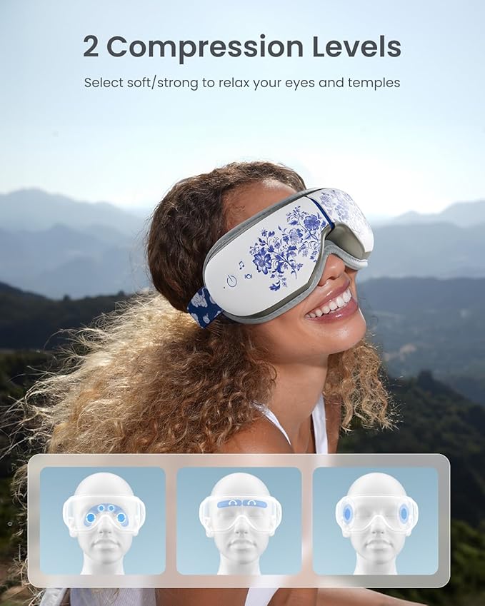 RENPHO Eyeris 1 Eye Massager with Heat, Birthday Gifts for Mom Dad Women Men Her Him, Sleep Mask with Heat Bluetooth Music, Relax Eye