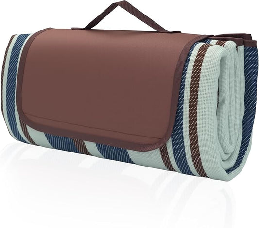 Picnic Blankets,Extra Large Beach Blanket,Lawn Mat 3 - Layer Outdoor Rug, Waterproof Foldable Packable Washable, Camping Carpet Spring Summer for Tent Grass Concert Travel Ground