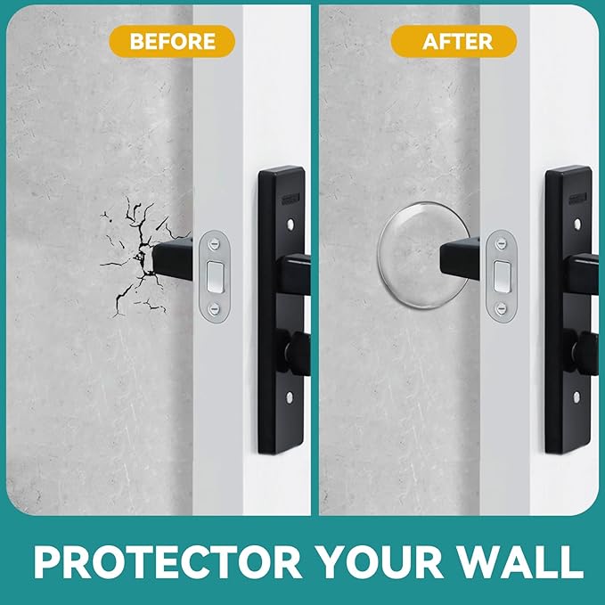 Door Stoppers for Wall, Etybetopstar 10PCS Self Strong Adhesive Door Knob Wall Protector, Quiet, Shock Absorbent Gel for Home, Office, Wall Protectors from Door Knobs (2", Clear)