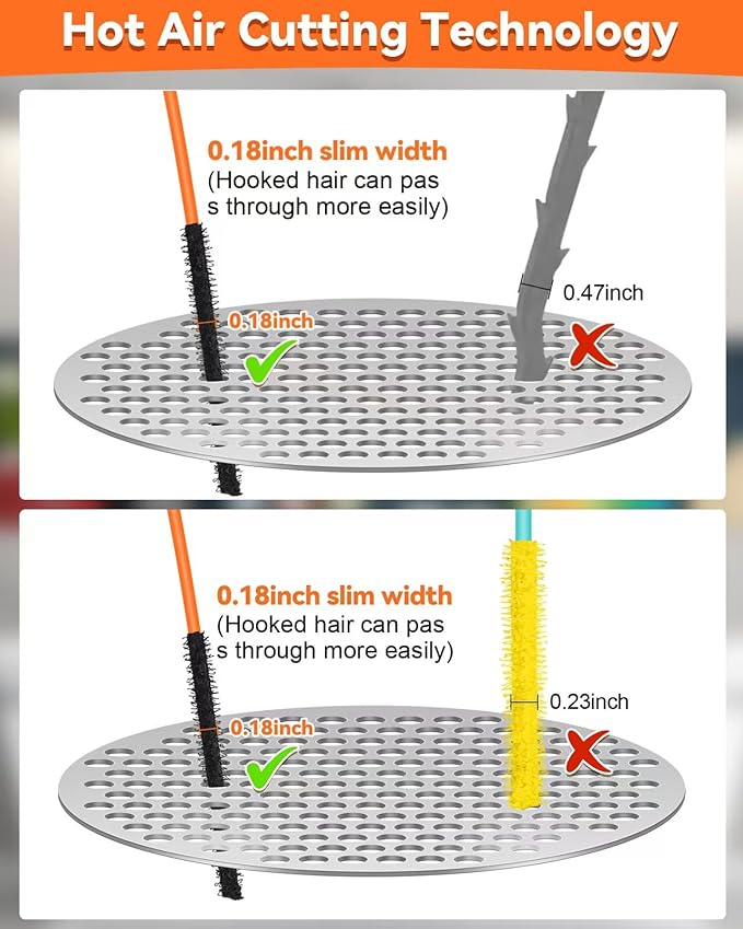 32 Inch Snake Drain Hair Removal Tool (6 Pack), Anti-Break Metal with Nylon Coating Sink Snake, Drain Cleaner Hair Catcher Remover for Shower, Bathroom Sink Tub