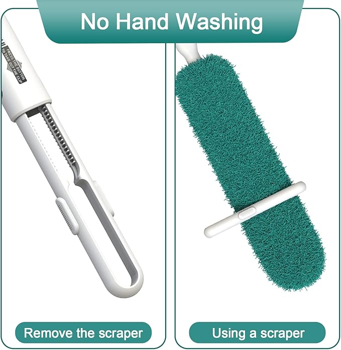 EHOMGUI Microfiber Duster, Feather Duster, Dusters for Cleaning, Washable Dusters with Reusable Microfiber Head, Feather Dusters for Cleaning Cobweb, Blinds, Furniture, Cars-Green