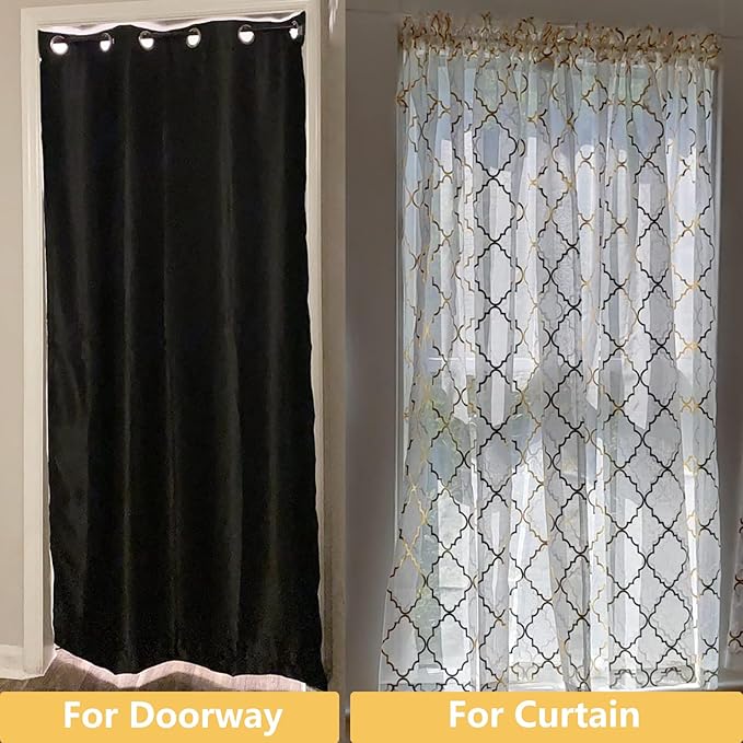 KXLife Small Spring Tension Curtain Rod, Adjustable Spring Tension Rod 28 to 48 inches, Expandable Spring Loaded Tension Rods for Window (Black-2 Pack)