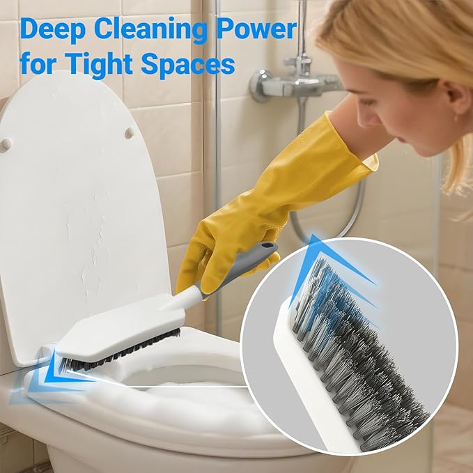 SSINBOANGI 2 Pack Heavy Duty Scrub Brush Set with Hard Bristle, Cleaning Brush Designed for Bathroom, Shower, Bathtub, Tub, Carpet, Floor, Grout, Tile