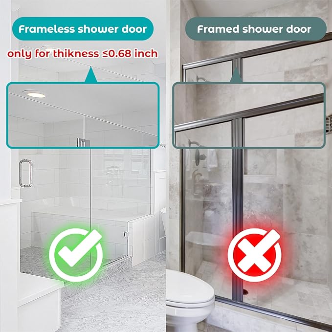 Cerbonny Shower Door Hooks (14 Inch), 2 Pack Super Extended Towel Hooks for Bathroom, Over Door Hooks, Shower Hooks for Frameless Glass Door, Silver