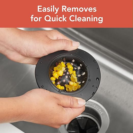 Spectrum Silicone Sink Strainer 2-Pack - Flexible Kitchen Sink Drain Strainer, Fits Standard Sinks, Drain Guard Catch Food Debris for Sink Protection, Easy Removal, Dishwasher Safe, Black